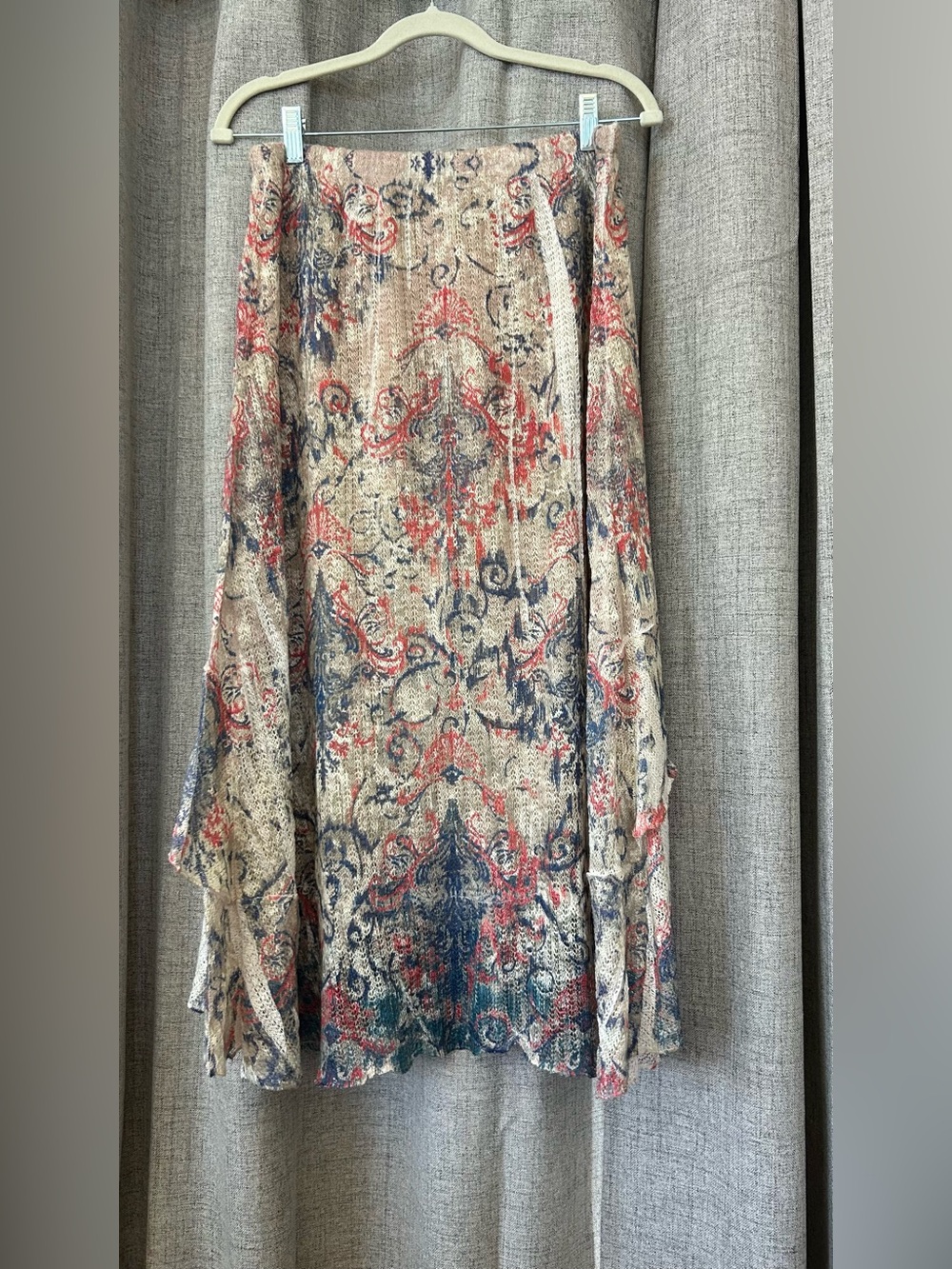 Reba McEntire Western Floral Crochet Midi Skirt size Medium - Picture 5 of 8